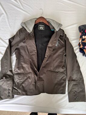 Buffalo David Bitton Grey Men's Blazer Jacket with Grey Hood